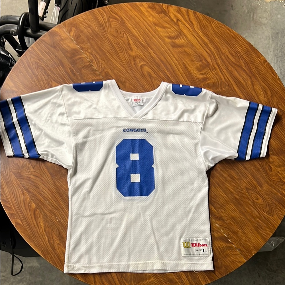 Wilson Youth White and Blue Football Jersey